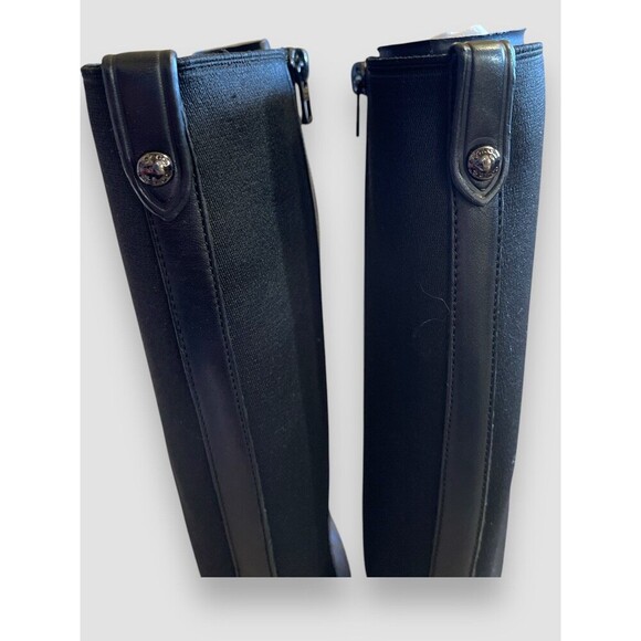 Coach Riding Boots Essex Semi Matte Leather/Stretch Black Women' SZ 6.5B 36.5 EU - Picture 6 of 11